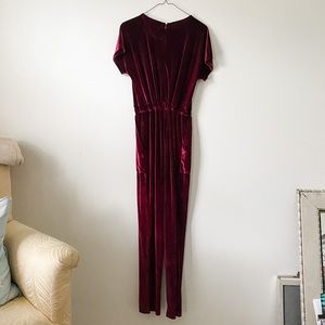 Piper and Scoot Bianca velvet jumpsuit size XS